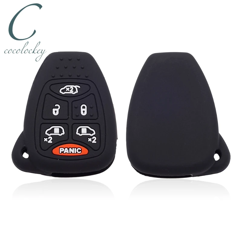 

Cocolockey Silicone Key Cover Case Fit for 2004 2005 2006 2007 Dodge Chrysler Town & Country 7Buttons Remote Key Fob