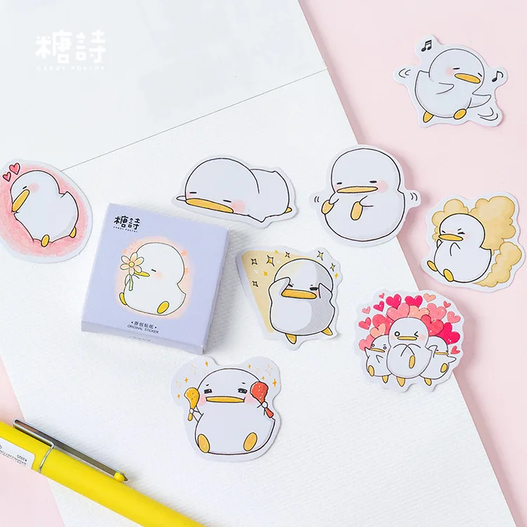 

AAGU 45PCS/Lot Paper Duck Adhesive Stickers Scrapbooking Halloween Christmas Stickers Stationery /Bullet Journal Stickers Pack