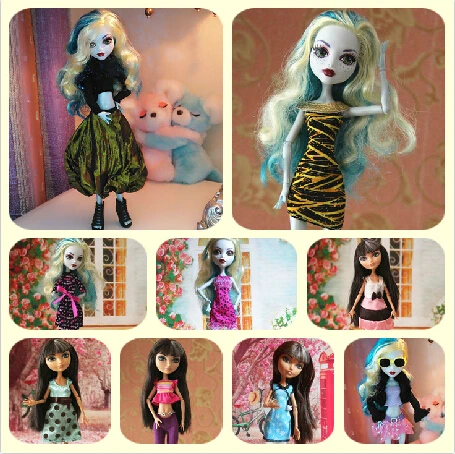 Горячая Распродажа кукол Monster High, 30 предметов = платья+ обувь+ сумки+ вешалка, Оригинальная одежда, костюмы, набор модных кукол, большая акция