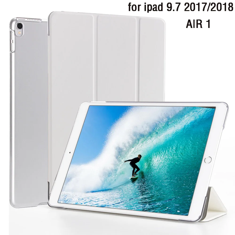 Чехол PFHEU для нового iPad 9,7-6 для Air 1 с магнитом для пробуждения сна, Ультратонкий кожаный чехол для планшета 1: 1 - Цвет: White