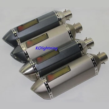 

38-51mm Inlet 460 Length Motorcycle Universal Exhaust Muffler Pipe with DB Killer/Silencer Pipe For Street Bike ATV Exhaust Pipe