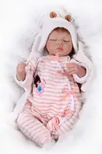 1PC/Set 55 cm 22inch Real Baby Dolls For Sale With Real Cotton Coverall Clothes Sweet Bebes Menina Sleeping Benecas For Children