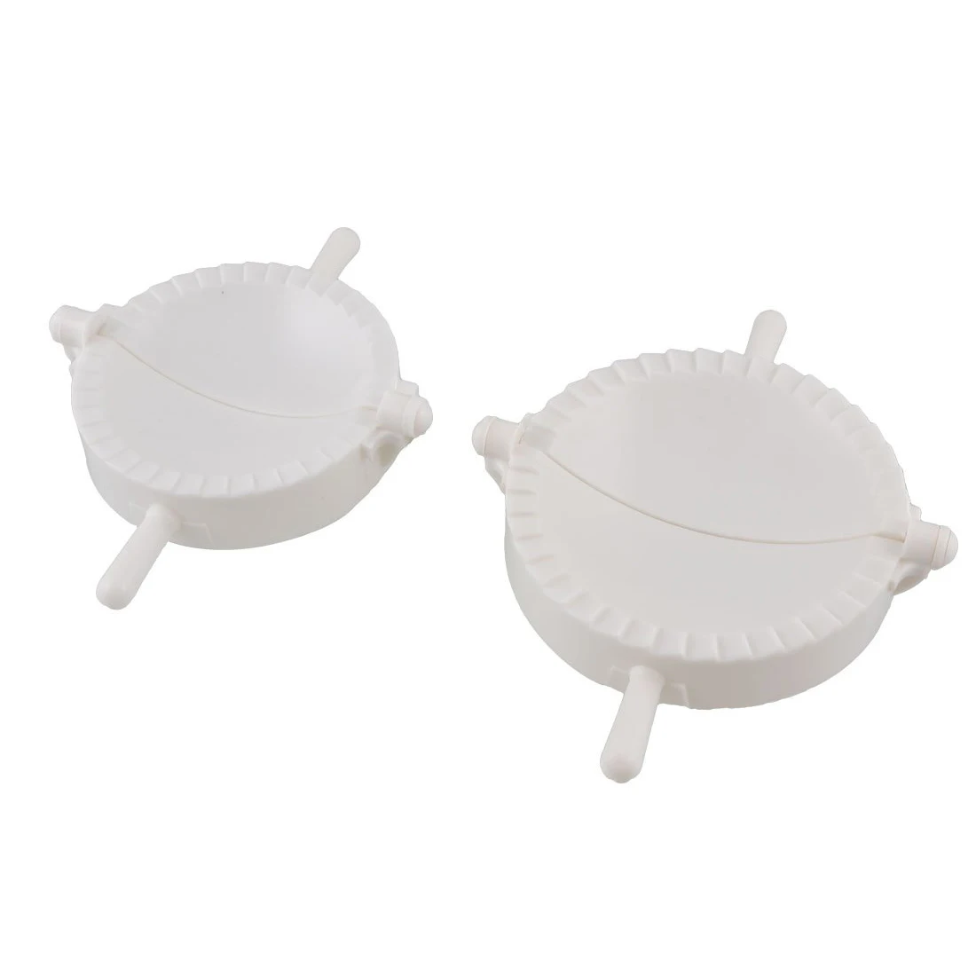 Plastic Meat Pie Dumpling Mould Pastry Press Makers 2 Pcs White