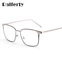 Ralferty, квадратные очки, оправа для женщин и мужчин, металлические оправы для очков, очки с прозрачными линзами, золотые, серебряные очки 3170