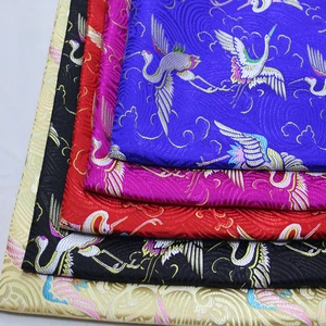 Облачные краны Xiangyun Crane, морская волна, благоприятная долговечность, жаккардовая ткань, шелковые атласные ткани