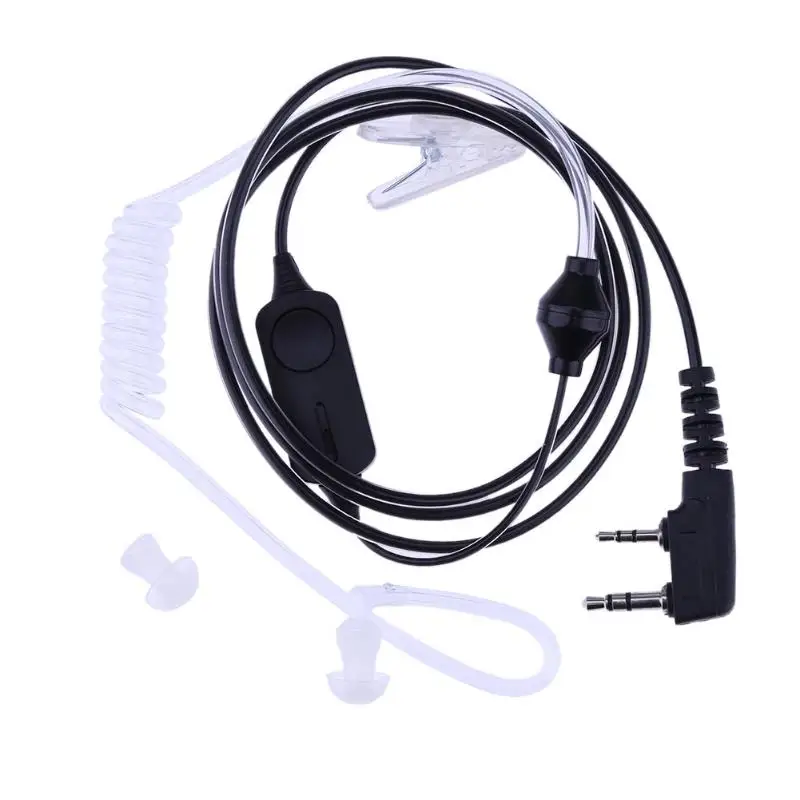 

Universal 2 Pin Air Acoustic Tube Earpiece Headset Interphone Ear Hook With PTT button/ Mic Headphone For Bao Feng Kenwood