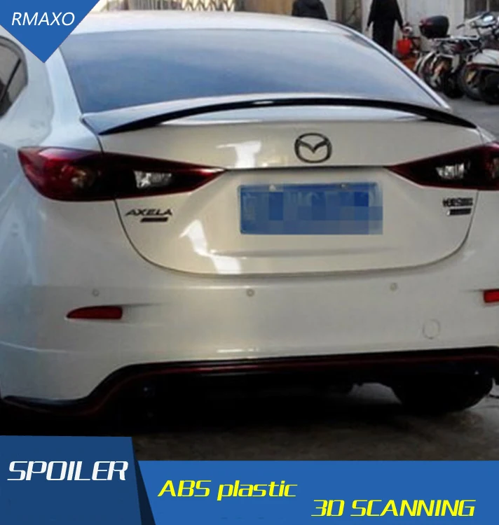 

For Mazda 3 Spoiler Coupe ABS Material Car Rear Wing Primer Color Rear Spoiler Press the tail For Mazda 3 Axela Spoiler 2014