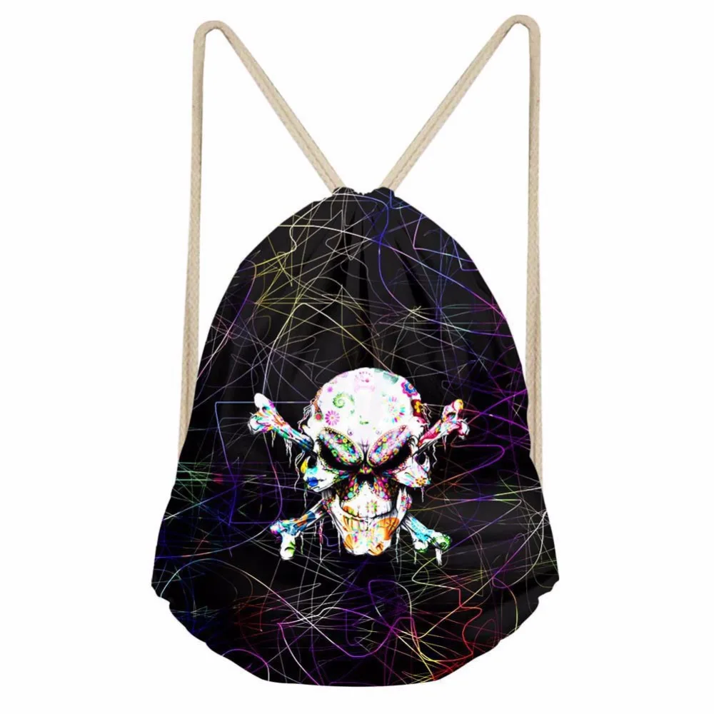 Noisydesigns Drawstring сумка cherrykoko Звезда Череп путешествия Спортивные сумки Cinch Sackback Cool Boy девушки маленький рюкзак мягкий