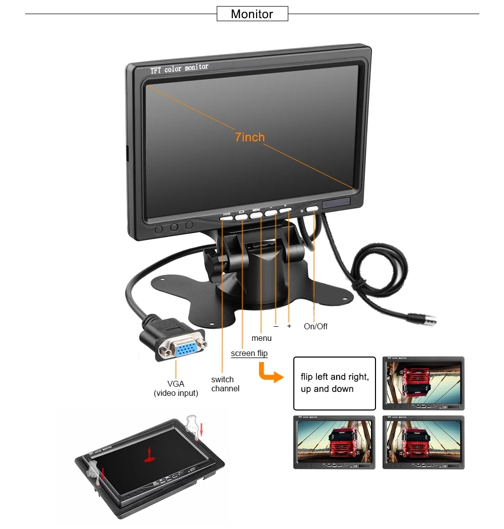  4 Sets 2MP 1080P cameras with 1920*1080P 4 -Channel 64GB SD DVR + 7