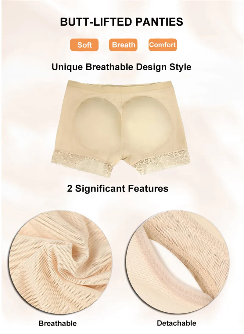 Fake Ass Women Butt and Hip Enhancer Booty Padded Butt Lifter Underwear Tummy Body Shapers Control Panties Boyshorts Shapewear