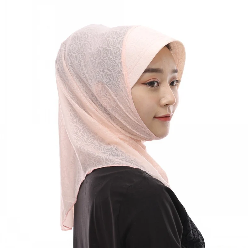 Юго-Восточная Азия летняя мусульманская шаль платок шелковая смесь готовая носить хиджаб исламские женщины обернуть тюрбан двойной петлей внутренние хиджабы - Цвет: 06