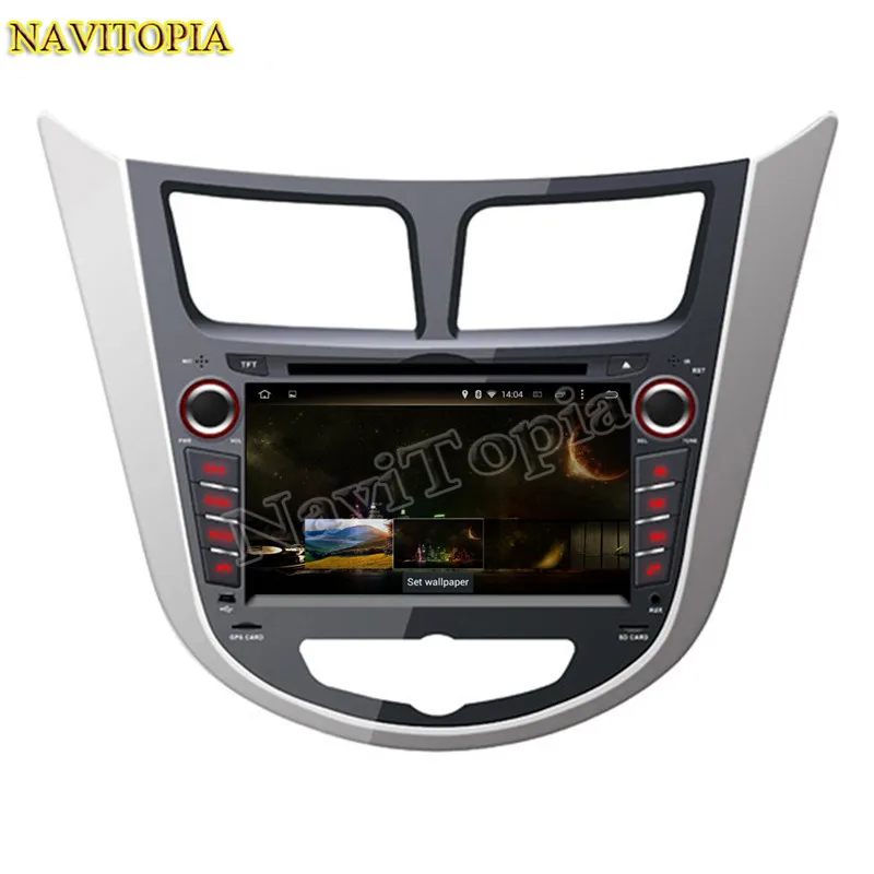 Top Octa Core 4G+64G Android 9.0 Car DVD Multimedia Player for Hyundai Accent Blue 2011- for Accent WIT Hatchback 2011 2012 2013- 7