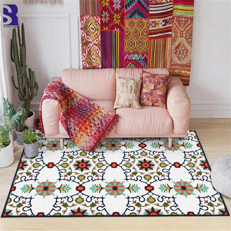 SunnyRain 1-piece флис геометрический Коврик для гостиной ковры и ковры для кухни кровать комната ковер сопротивление скольжению