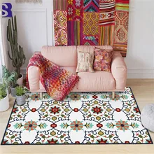 SunnyRain 1-piece флис геометрический Коврик для гостиной ковры и ковры для кухни кровать комната ковер сопротивление скольжению