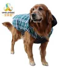Designer Warm Plaid Winter Dog Coats Waterproof Reversible Dog Jacket Pet Clothes Elastic Small to Large Dog Clothes