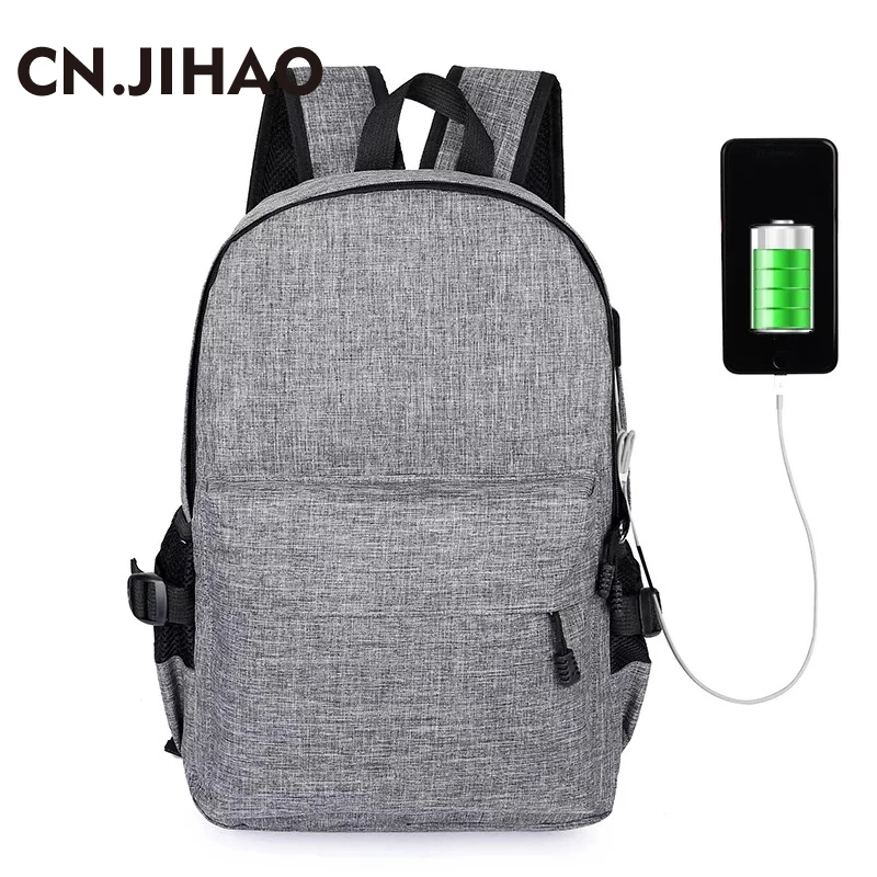 JI HAO Модный USB дизайн мужской рюкзак 15 6 дюймов ноутбук повседневные школьные