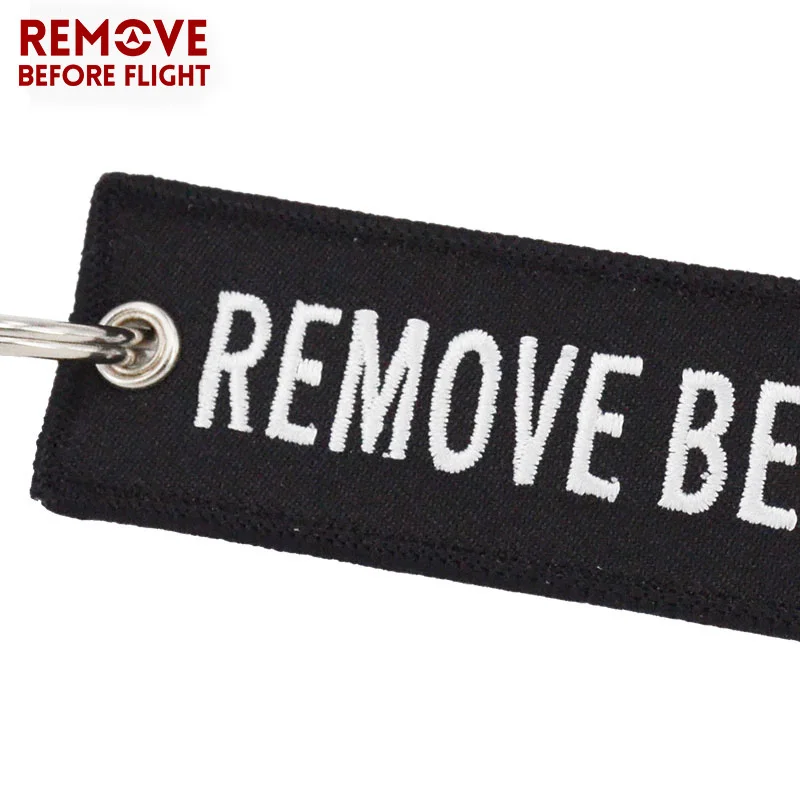 Remove Before Flight Motorcycle Keychain Embroidery Key Ring for Aviation Fashion Safety Tag Key Fob Car Keychains Motorcycle (5)