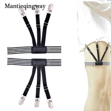 Mantieqingway модная черная рубашка остается Подвязки для женщин для мужские Подтяжки для женщин подтяжки джентльмен Эластичный регулируемый в полоску suspensorio ремень