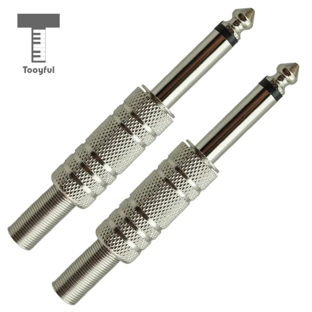 Tooyful 2x Guitar Bass Mono Jack Socket 1/4'' 6.35mm Amp Cable Plug