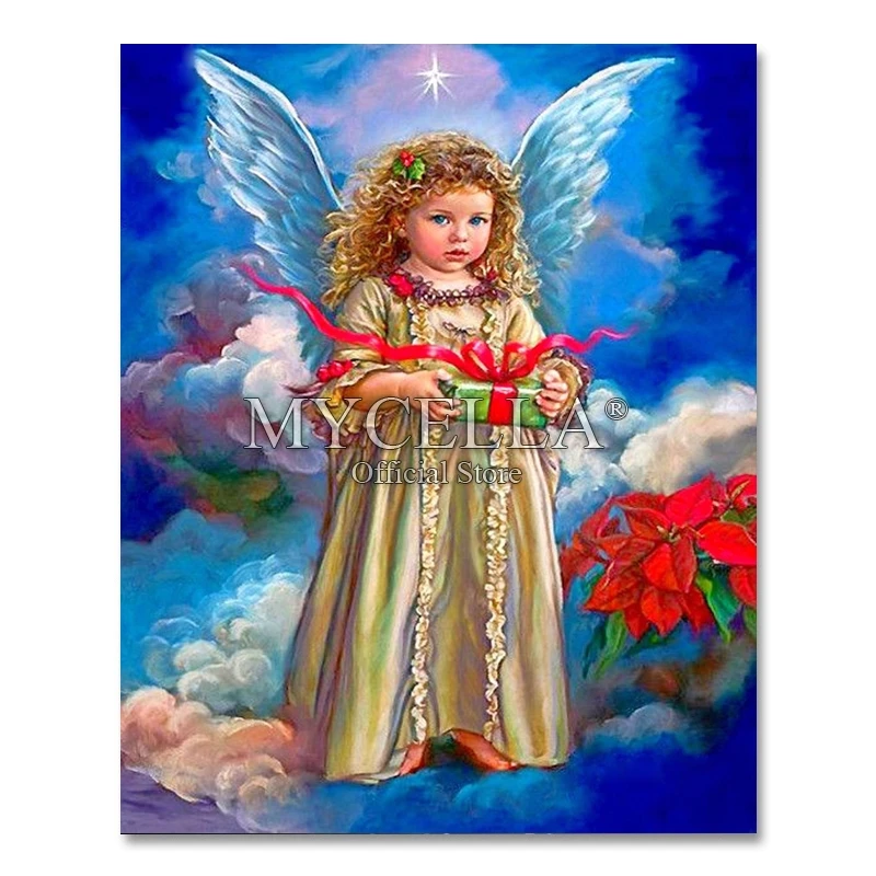 

Full 5D DIY Diamond Painting Angel Baby Gift Embroidery Cross Stitch Rhinestone Mosaic Painting Home Decor Christmas Gift