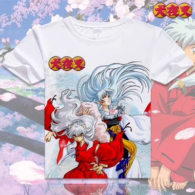 Аниме унисекс Топы Тройник Inuyasha футболка аниме Sesshoumaru короткий рукав Футболка Moneca Stori дышащие мужские и женские футболки