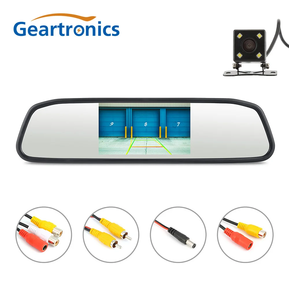 

4.3 inch Car HD Rearview Mirror Monitor CCD Video Auto Parking Assistance LED Night Vision Reversing Rear View Camera Monitor