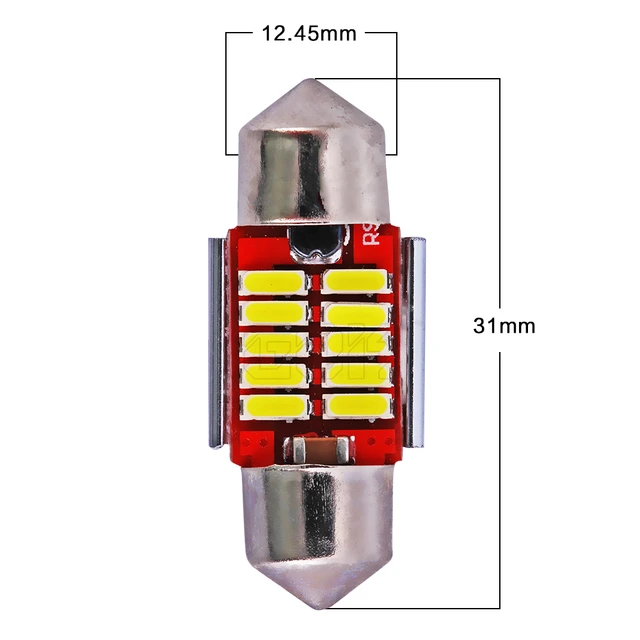 DC 12V White Super Bright Festoon 31mm C5w Canbus 10 SMD 4014 LED 31mm No  Error Auto LED Lamp 10LED - China Car Interior Light, LED Fog Lamp