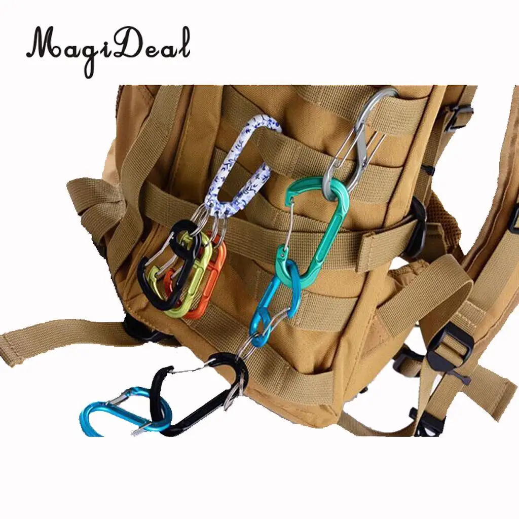 MagiDeal Portable Mini D-Shape Climbing Carabiner Buckle Snap Spring Clip Hook Key Chain for Outdoor Hiking Camping Supplies