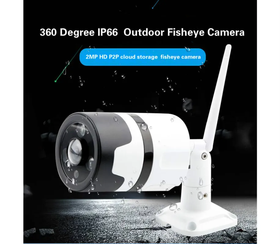 2MP wifi рыбий глаз IP камеры 1080P IP66 водонепроницаемый открытый пуля P2P Беспроводной