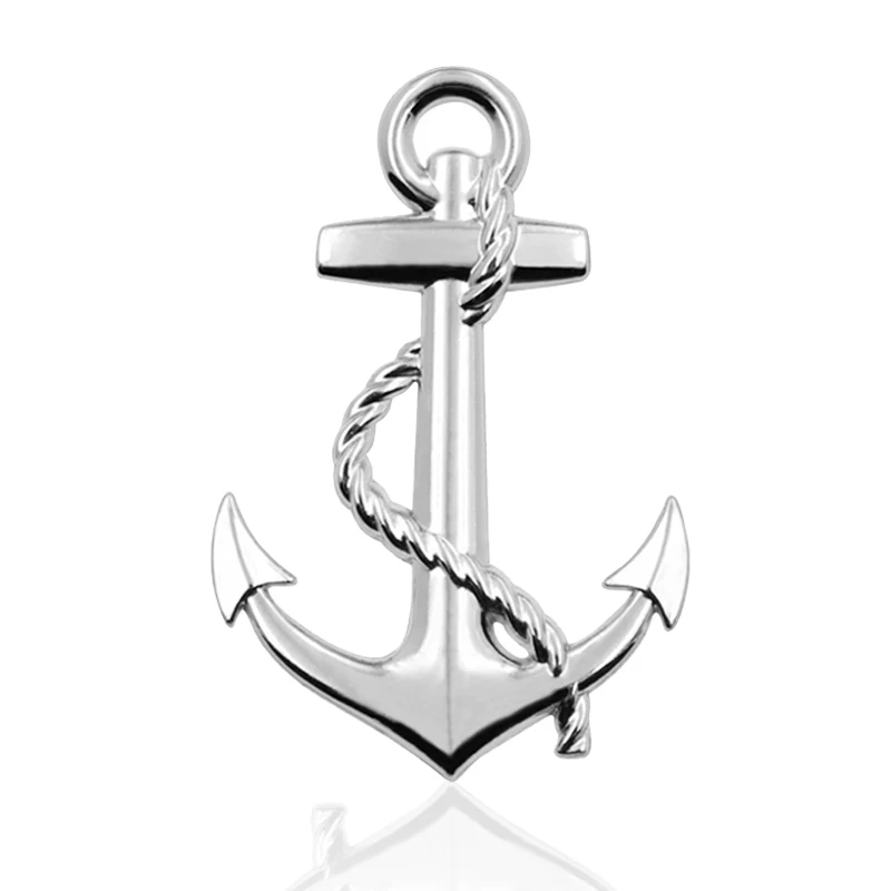 Высокое качество хромированная металлическая лодка швартовка наклейка с логотипом на автомобиль украшение металлический крест пиратский якорь логотип автомобиля наклейки аксессуары для автомобиля - Название цвета: TB-67 Silver