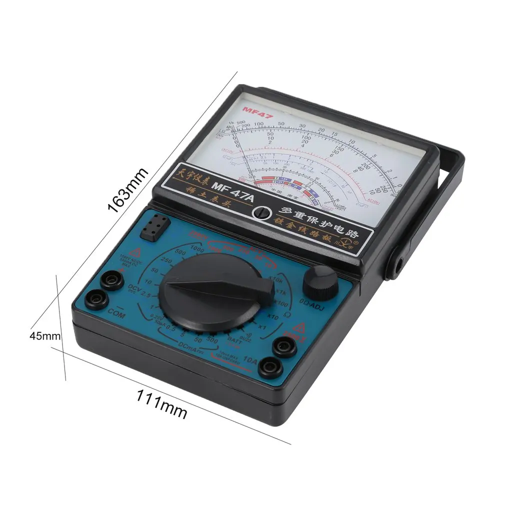 MF-47A аналоговый мультиметр постоянного/переменного тока Напряжение измеритель тока, для батареи Тесты ручной hFE Тесты er мульти Тесты er звуковой сигнал указателя