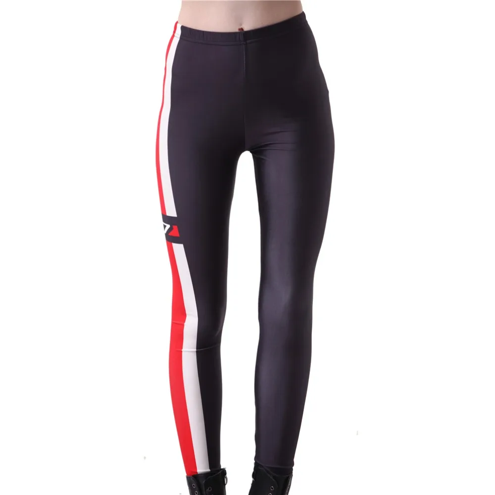 Цифровой printingelastic Повседневные штаны для мужчин N7 красные полосы шаблон Для женщин Леггинсы для женщин 7 размеров Фитнес Костюмы