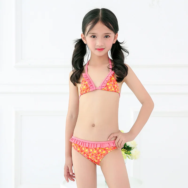 

2019 Summer Two-piece Swimsuit for Girls Bikini Dot Children's Swimming Suit for Teenager Girls Swimwear Kids Bikini 2-12 Years