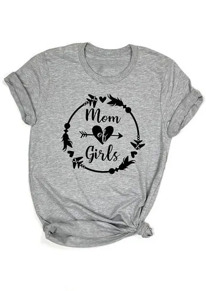 Mom Of Girls Arrow T-Shirt