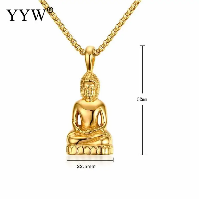 Buddhist Jewelry Pendant Stainless Steel Buddha Gold Pendant Necklaces For Men And Women Jewelry