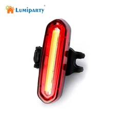 LumiParty USB Rechargeable Bike Light 16LED 100LM Bicycle Lights Mountain Safety Warning Rear Light Bicycle COB Lamp Accessories