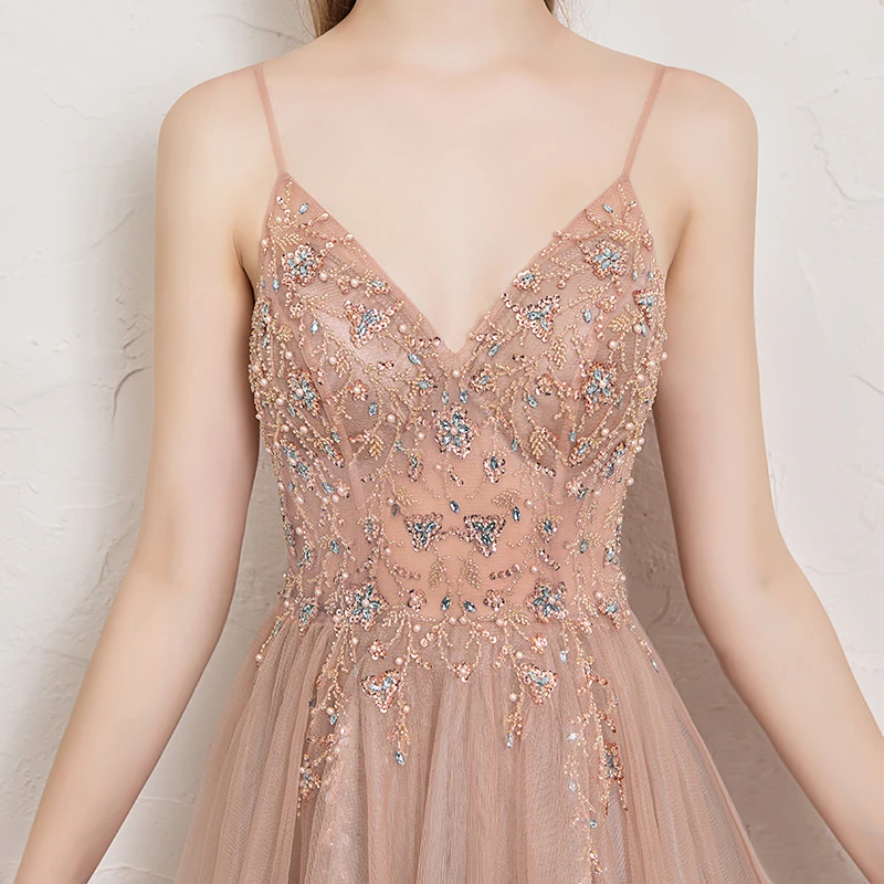 Luxury Evening Dress Long V-Neck Tulle Robe De Soiree Formal Dress Women Abiye Gece Elbisesi Abendkleider 2019 Luxury Evening Dress Long V-Neck Tulle Robe De Soiree Formal Dress Women Abiye Gece Elbisesi Abendkleider 2019