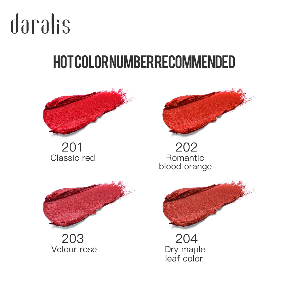 Daralis Matte Lipsticks Waterproof Long-lasting Matte Lipstick Lip Sticks Cosmetic Easy to Wear Matte Batom Makeup Lipstick