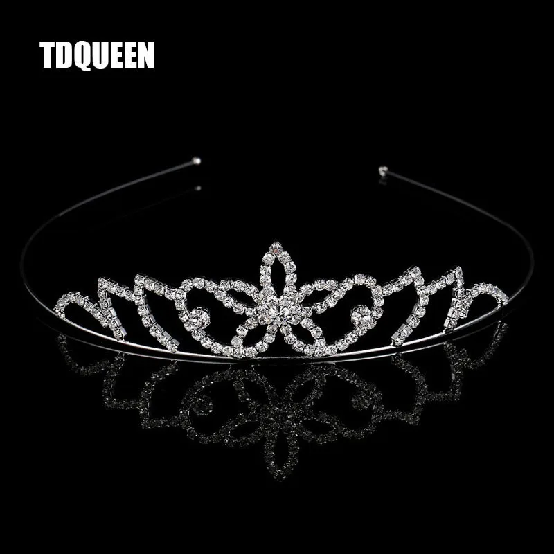 TDQUEEN Bridal Wedding Hair Accessories Silver Plated Crystal Rhinestone Star Tiara Headband Princess Birthday Party Girl Tiara (1)