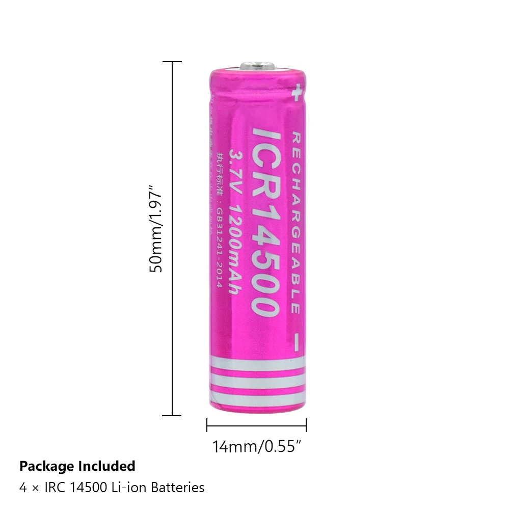 1/2/4 шт. 3,7 V Перезаряжаемые ICR 14500 1200 мА/ч, литий-ионный Аккумулятор Литиевые батареи для самокат дистанционного Управление микрофон радио налобный фонарь