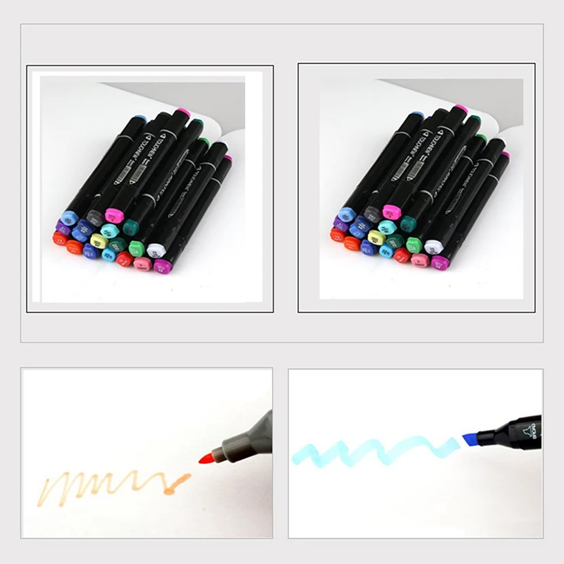 

40/60/80/168 Color Dual Tip architecture Sketch Alcohol Based Markers For Animation Manga Brush Pen Drawing Art Markers Set