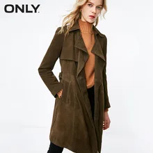 Только женское замшевое пальто на шнуровке среднего стиля с лацканами парка женская | 118310537