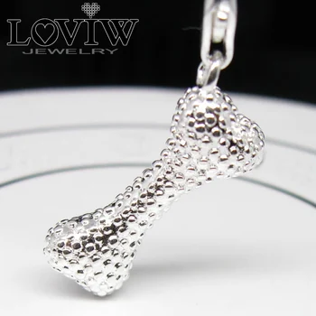 

silver-plate Dog bone Charm lobster clasp thomas sabor Animals stylised dog treat pendant Accessories For Ladies Gift Jewelry