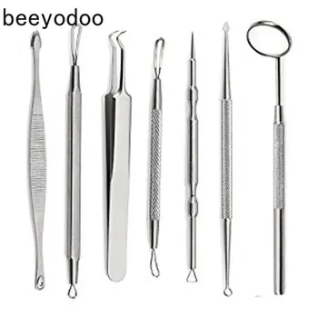 

7pcs Blackhead Remover Acne Tweezer Comedo Machine Set and Brands Removal Pimple Needle Black Head Extractor Comedone Tool