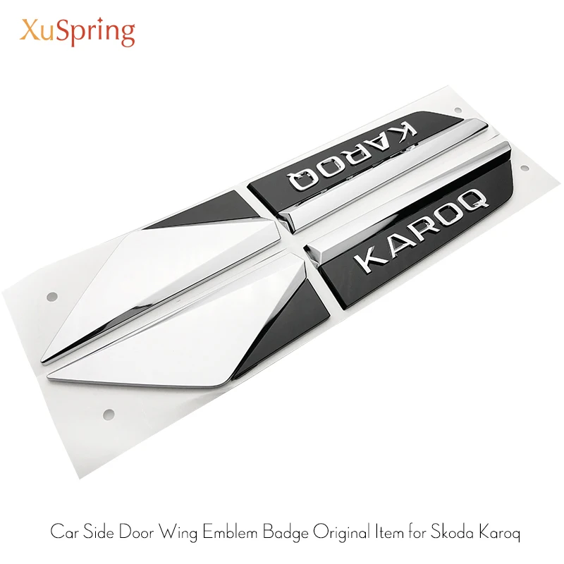 For Skoda Karoq 2017 2018 Car Original Side Wing Fender Door Emblem Badge Sticker Trim Chrome Garni