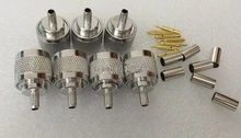 10 pçs/lote 50-3 Conector N RF Conector Coaxial N-Tipo Conector Macho para RG58 RG142 RG400 LMR195 RF Conector