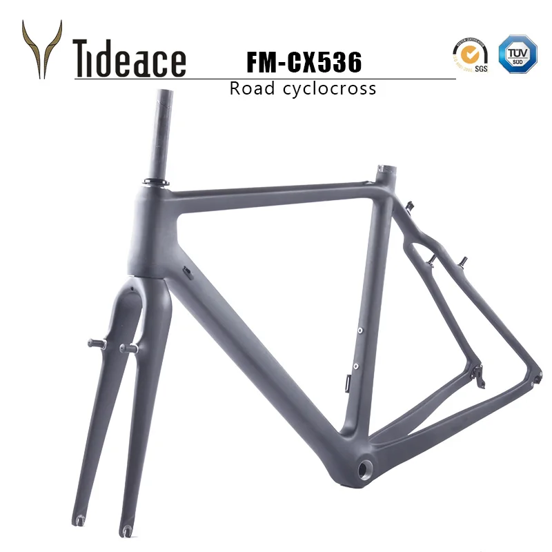 

2019 carbon gravel frameset 700*42C Aero Cyclocross Bicycle Carbon Frames flat mount disc brake thru axle 142mm