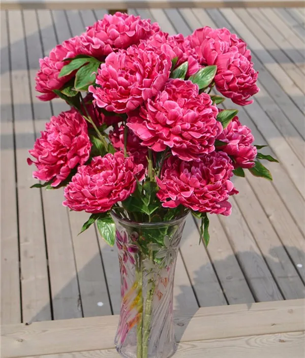 Искусственные декоративные цветы, 2 пиона, 8 головок, 70 см, для свадебной вечеринки, для дома, вечерние