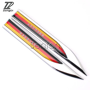

ZD 2pcs For Kia Rio 3 Ceed Toyota Corolla 2008 Avensis C-HR RAV4 Mazda 3 6 CX5 CX-7 3D Cool Car Flag Metal Fender Side Sticker