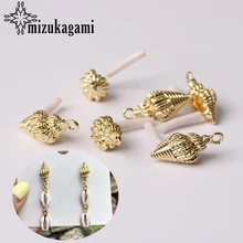 Zinc Alloy Golden Mini Conch Earrings Base Connectors 6pcs/lot For Bohemia Beach Vacation Earrings Jewelry Making Accessories Zinc Alloy Golden Mini Conch Earrings Base Connectors 6pcs/lot For Bohemia Beach Vacation Earrings Jewelry Making Accessories